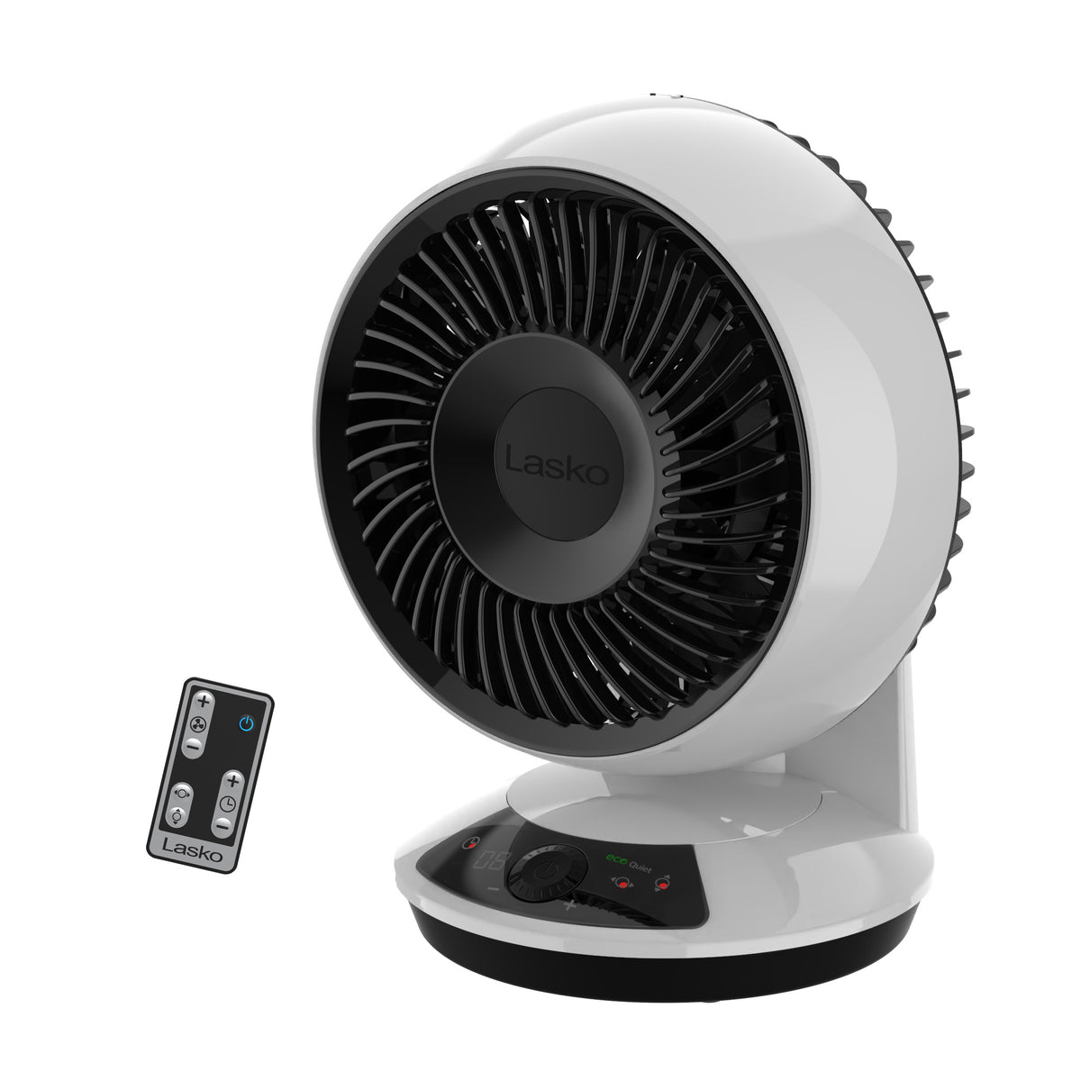 Lasko Whirlwind 7" DC Table Fan: Dual Oscillation, 12-Speed, Remote