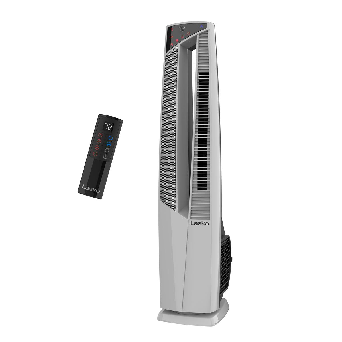 Lasko DUO Comfort 38" DC Tower Fan and Ceramic Space Heater: Oscillating, 3 Heat Settings, 4 Fan Speeds, Remote, Timer, Tip-Over Switch