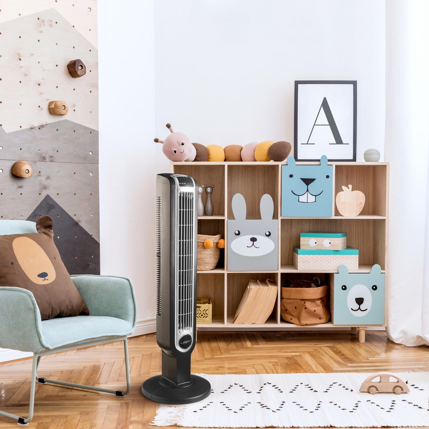 Lasko 36" 3-Speed Oscillating Tower Fan with Remote Control and Timer, 2511, Black