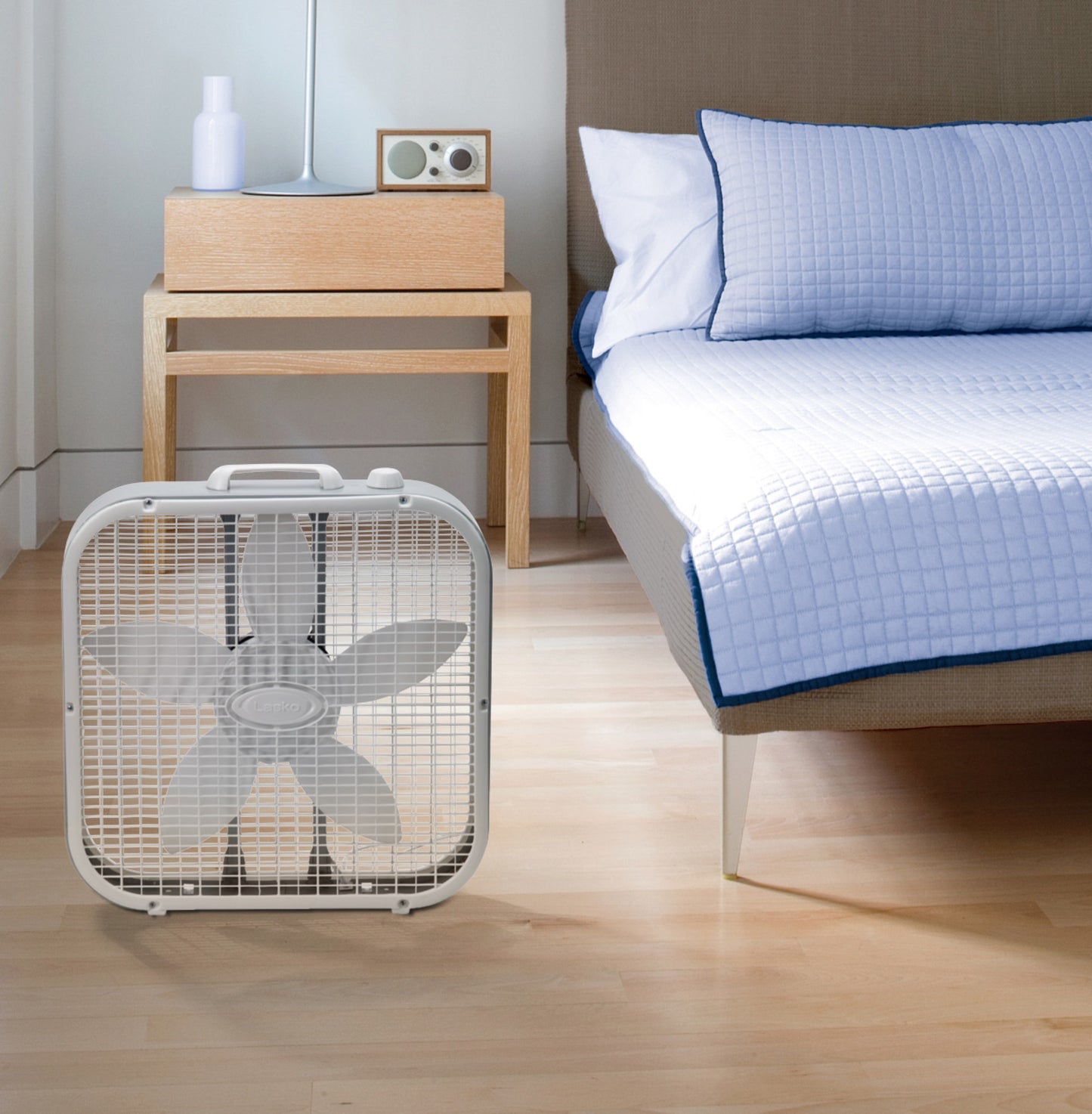 Lasko 20" Box Fan: 3-Speed, Weather-Resistant Motor, Gray