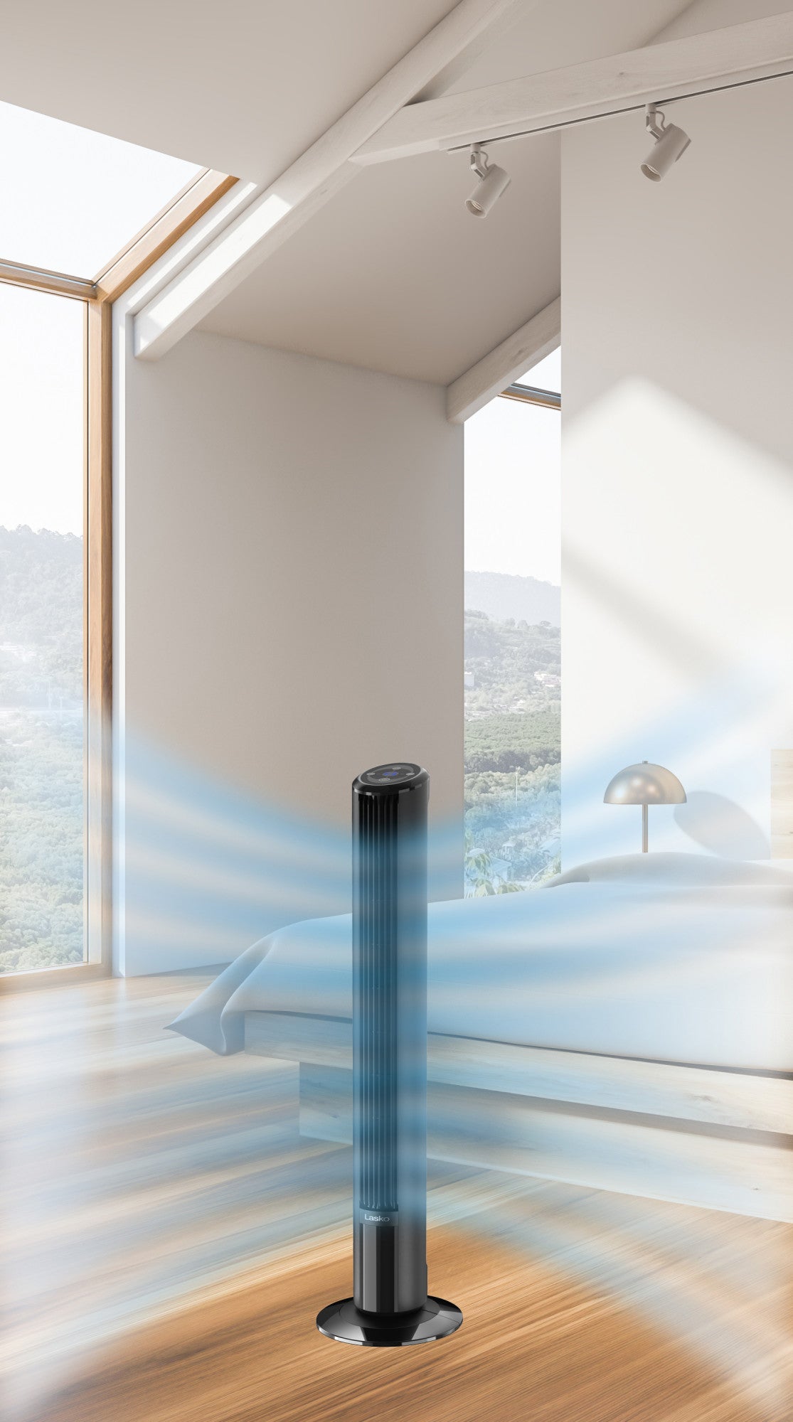 Lasko T42215 SlimForce 42" 4-Speed Oscillating Tower Fan with Remote Control, Black