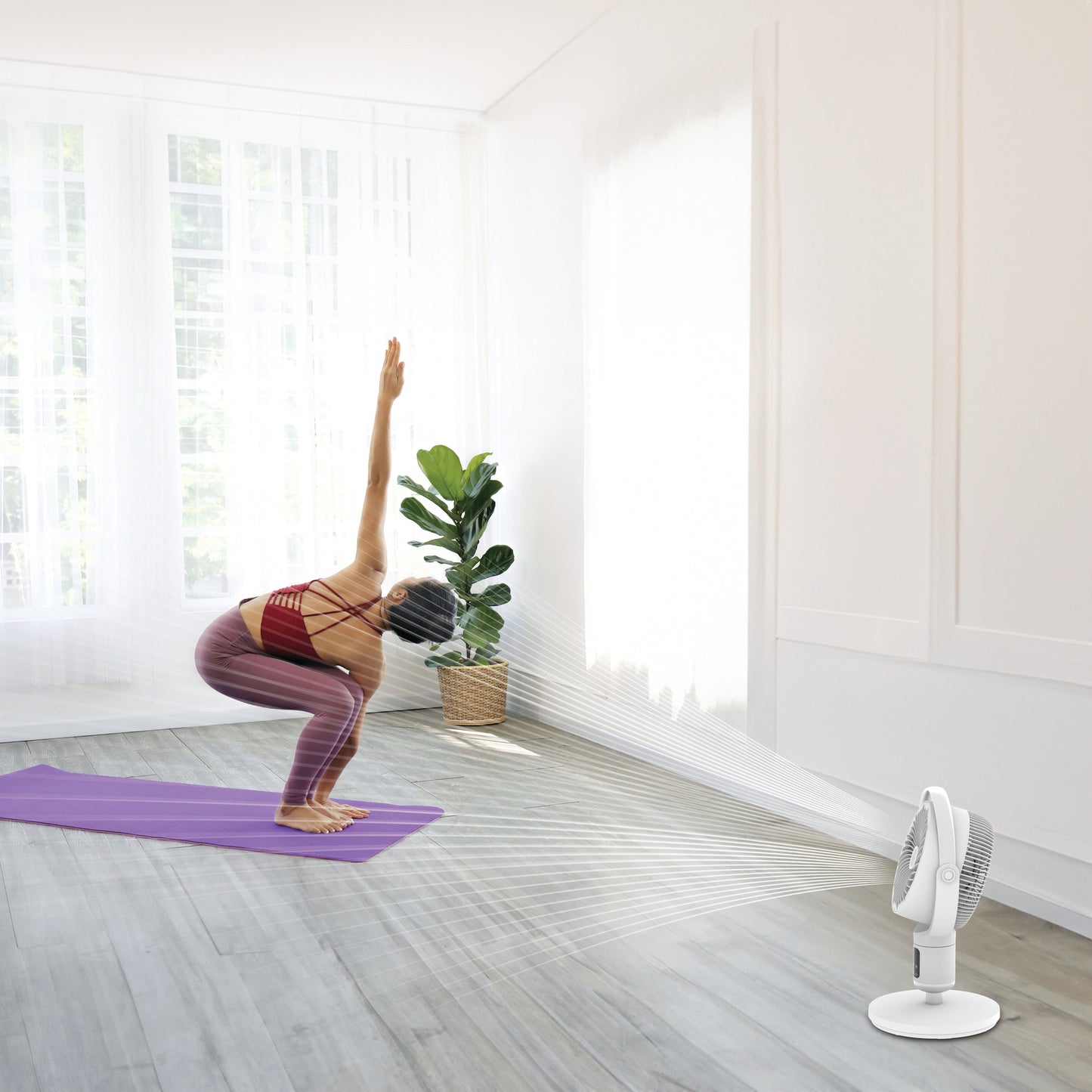 Lasko WhisperForce™ 24-speed DC Motor Pedestal Fan with Remote & Timer (white, model APDC301)