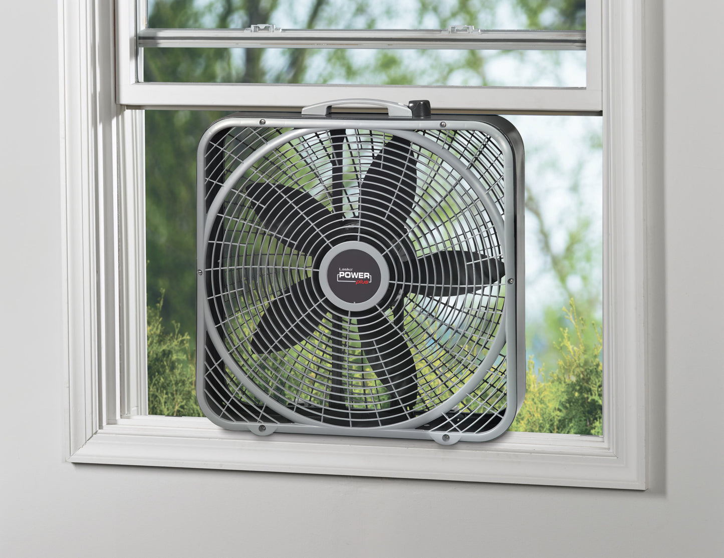 Lasko Weather Shield 20" Box Fan: 3-Speed, Weather-Resistant Motor, Gray