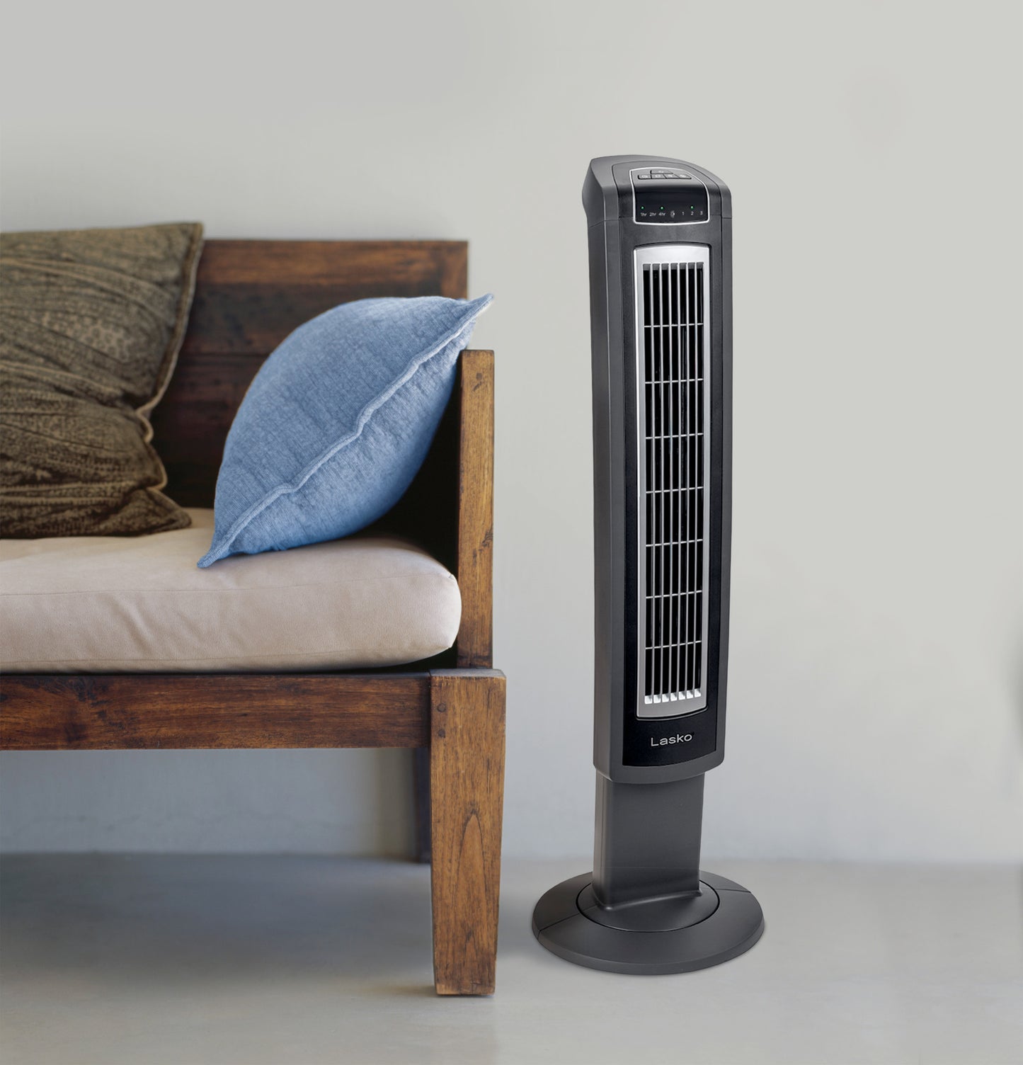 Lasko 42" High-Reaching Tower Fan with Remote Control, T42552, Gray