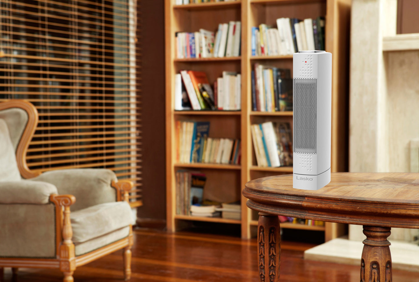 Lasko 1500W Slim Ceramic Tower Space Heater with Adjustable Thermostat, CT14102, White