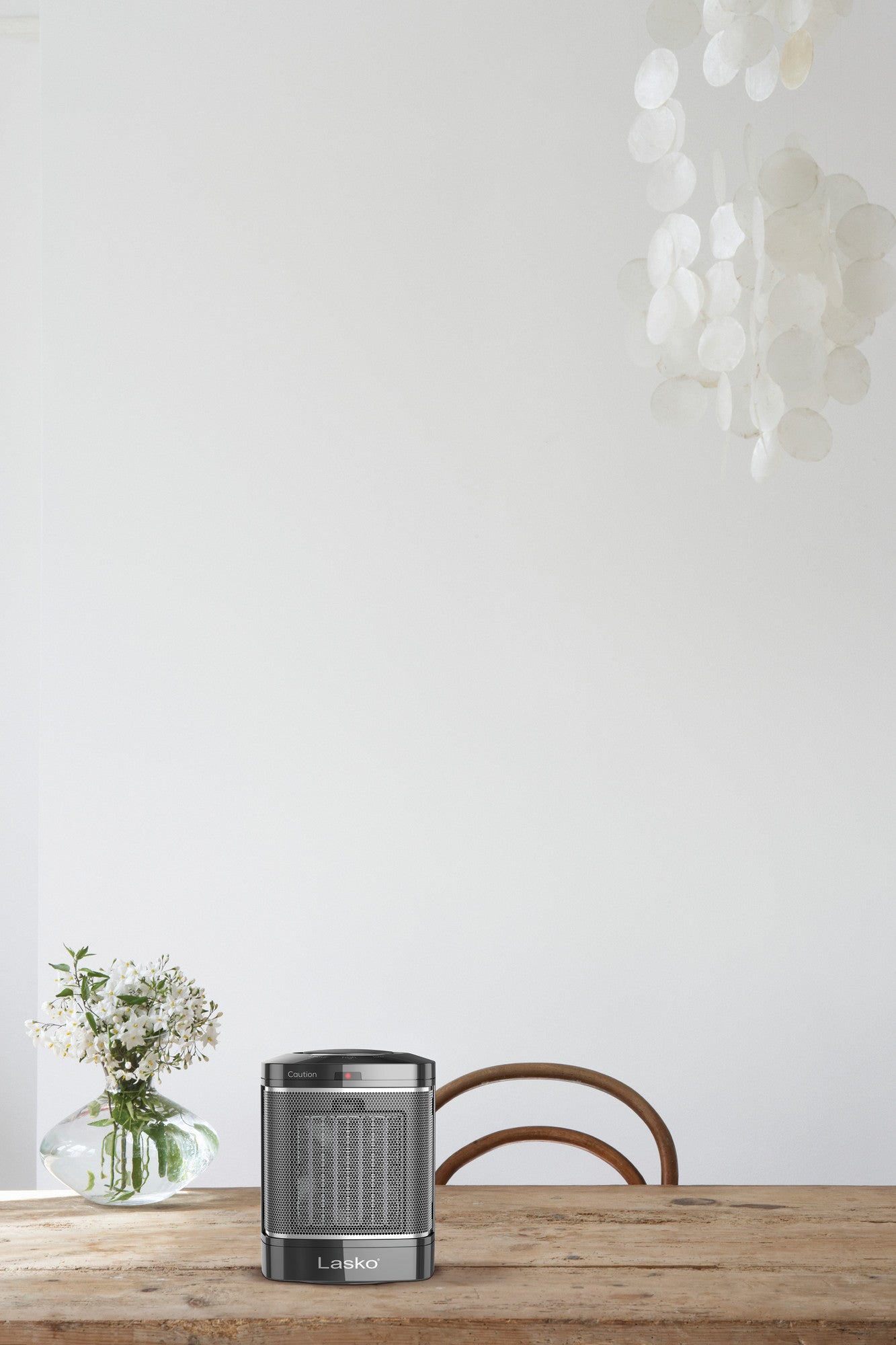 Lasko 1500W Tabletop Ceramic Space Heater with One Hour Timer, CD08500, Black