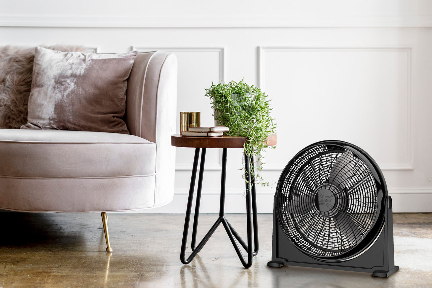 Lasko 20" Air Circulator Floor Fan (3-speed, manual, 360° airflow, black)