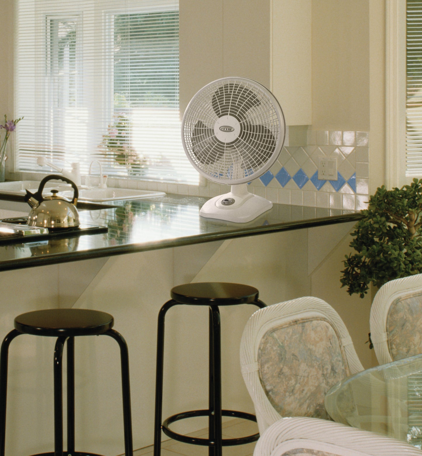 Lasko 16" 3-Speed Oscillating Performance Table Fan with Tilt-back, 2506, White