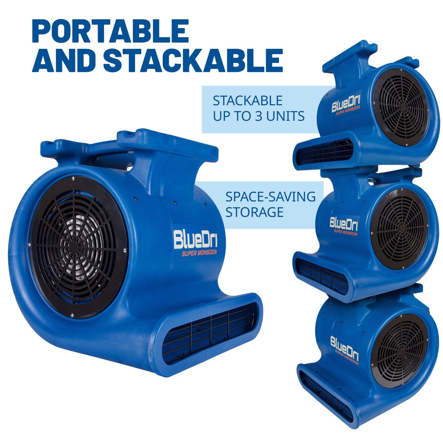 BlueDri Super Monsoon 1 HP 4050 CFM Air Mover Blower Fan