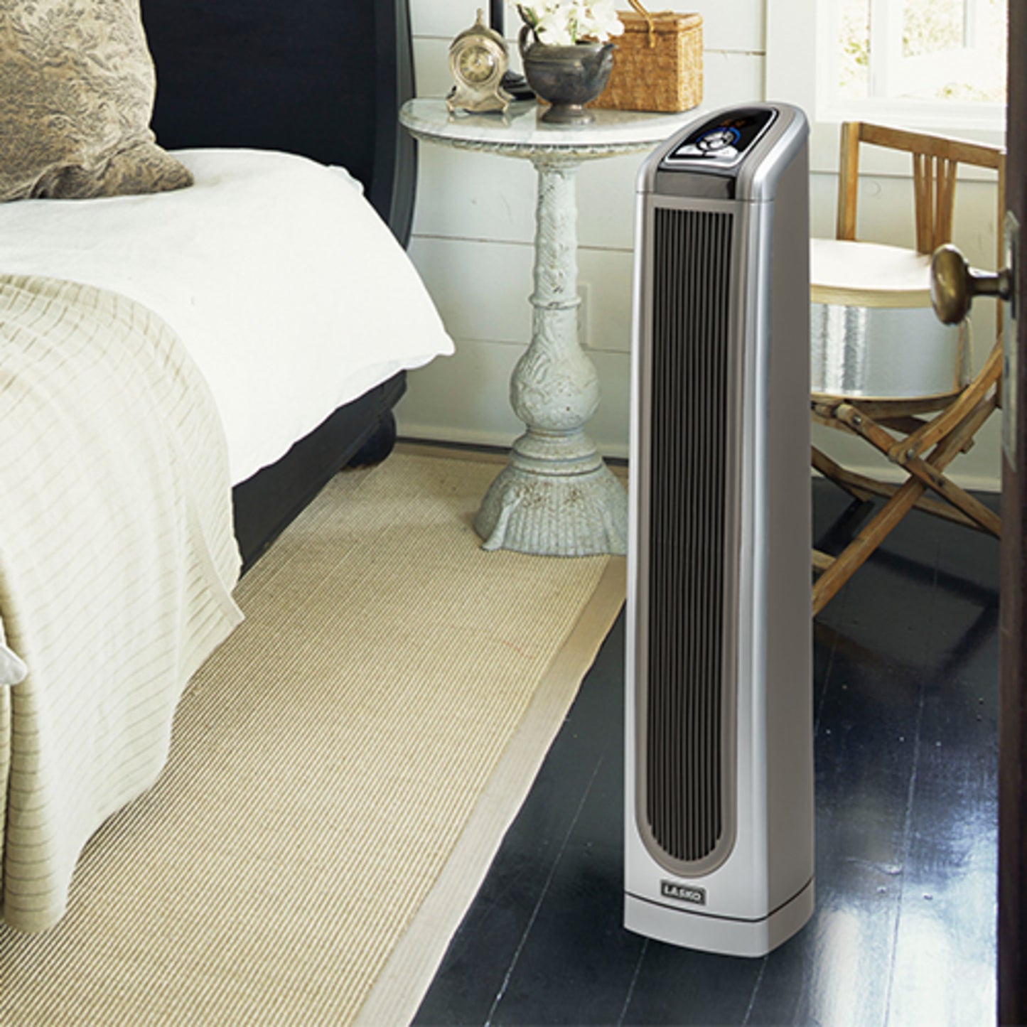 Lasko 34" Ceramic Tower Heater with Remote Control, 5588, Gray