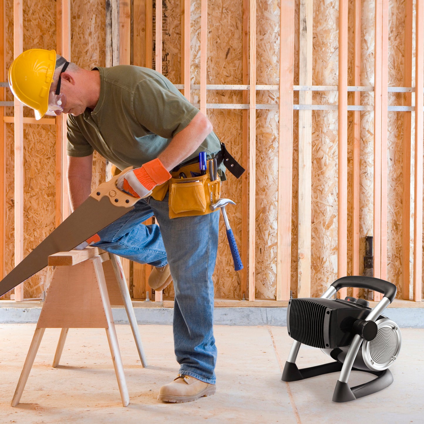 Lasko 1500W Electric Pivoting Utility Ceramic Space Heater with Thermostat, 5919, Black