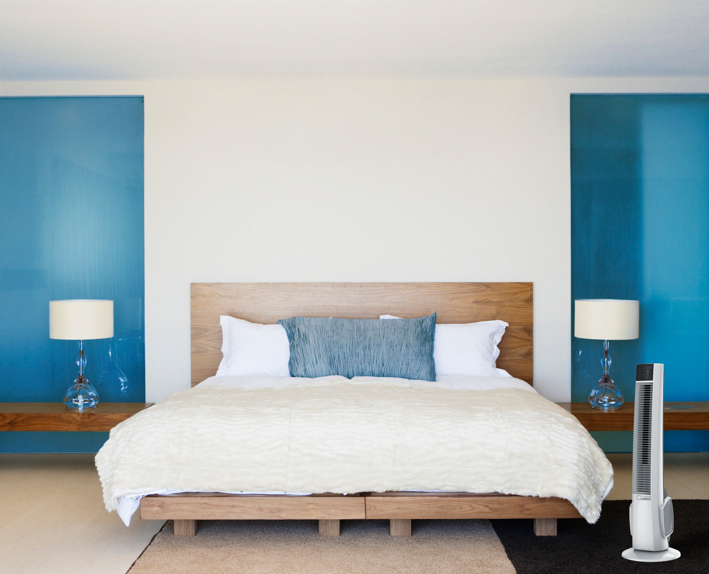 Lasko 38" Oscillating Tower Fan with Remote Control, T38400, White