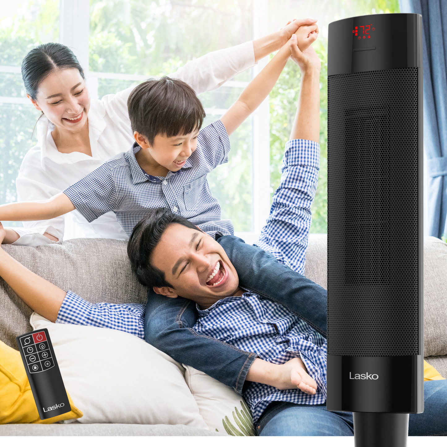 Lasko CS27650 27" Ceramic Pedestal Space Heater with Remote Control