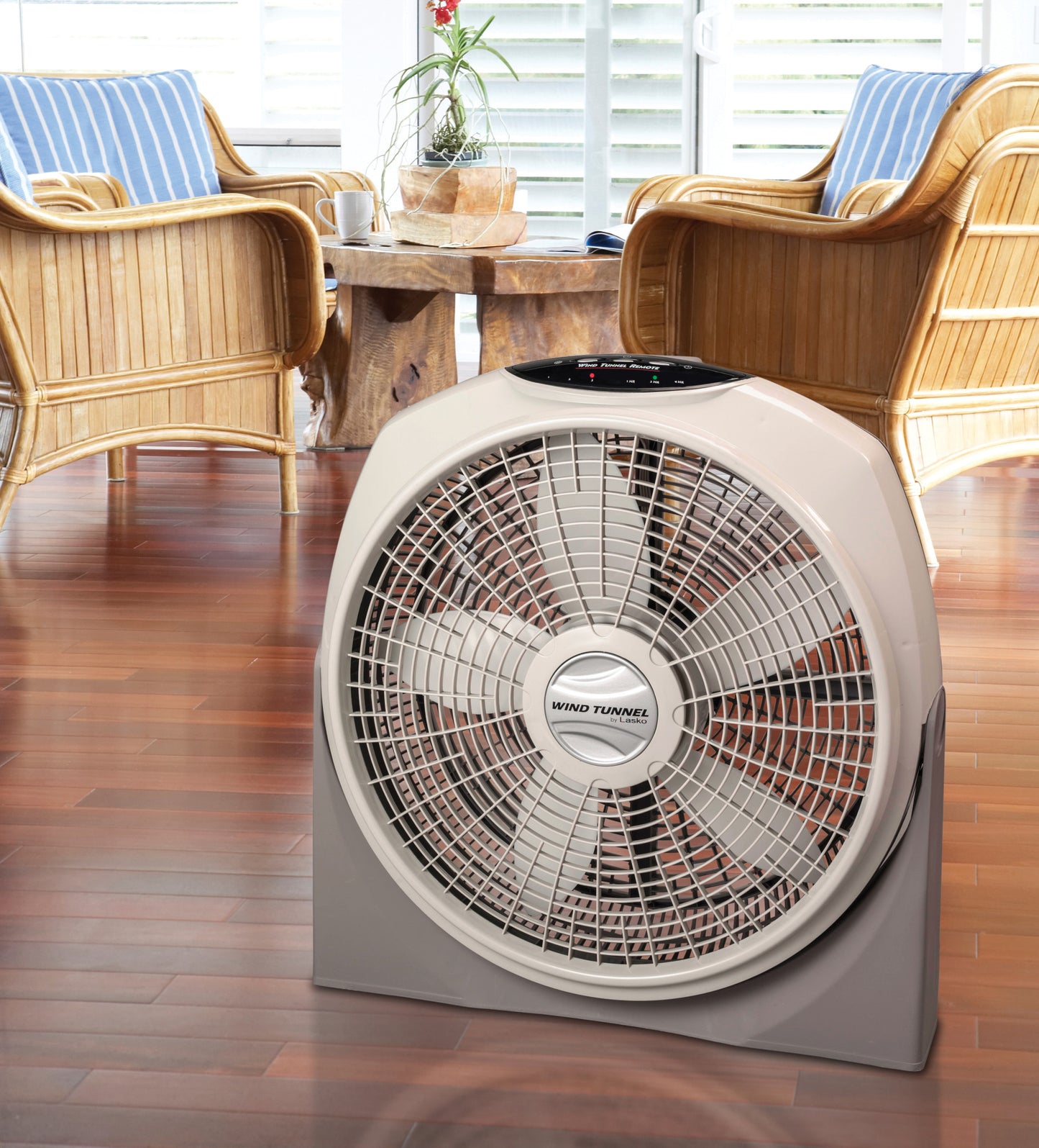 Lasko 20" Air Circulator Fan: Wall Mount, 3-Speed, Remote, Timer, Tan