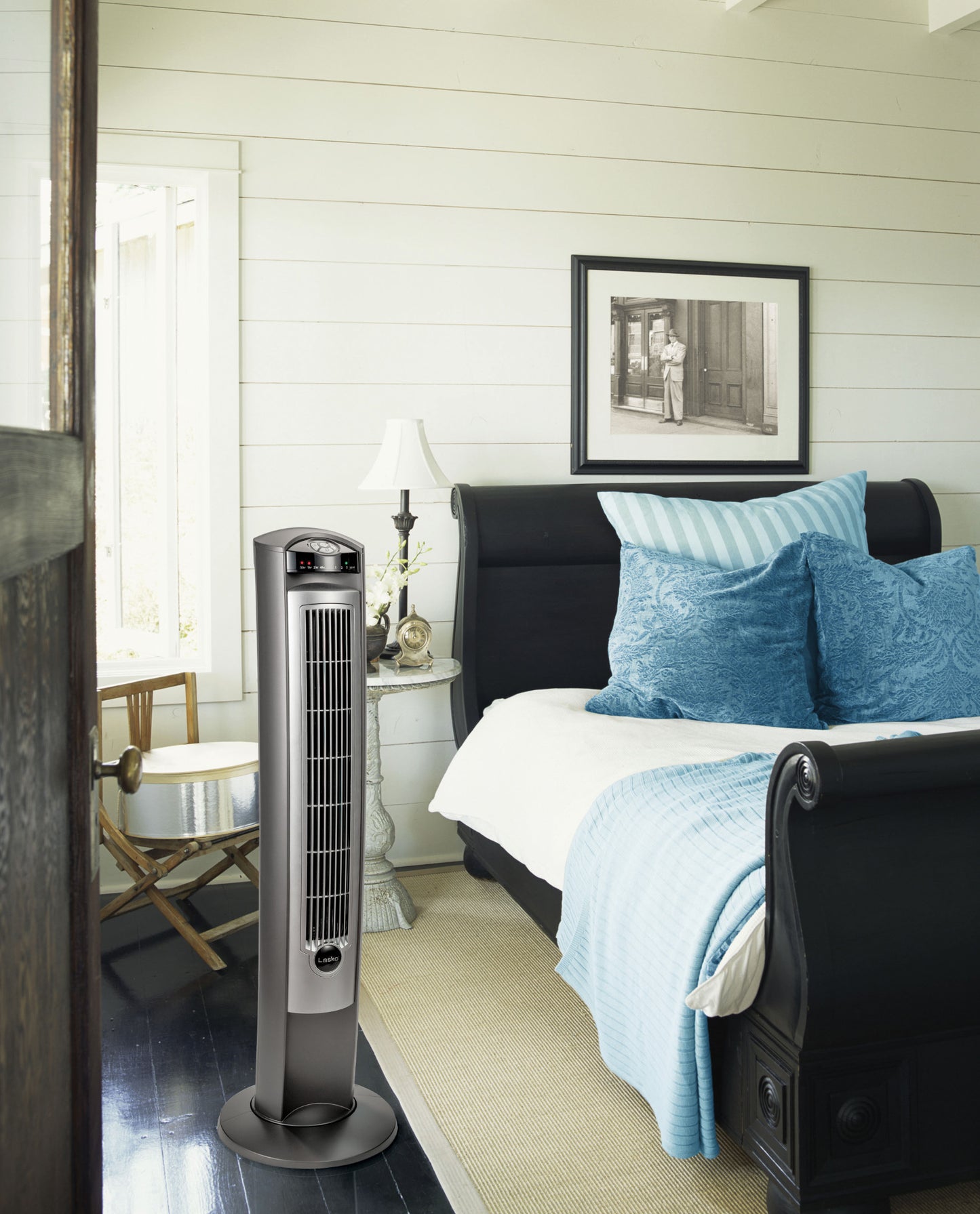 Lasko 42" Wind Curve Tower Fan with Ionizer and Remote, 2551, Silver