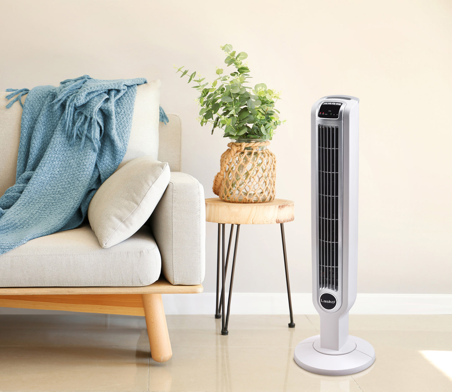 Lasko 36" Tower Fan with Ionizer and Remote Control, T36214, White