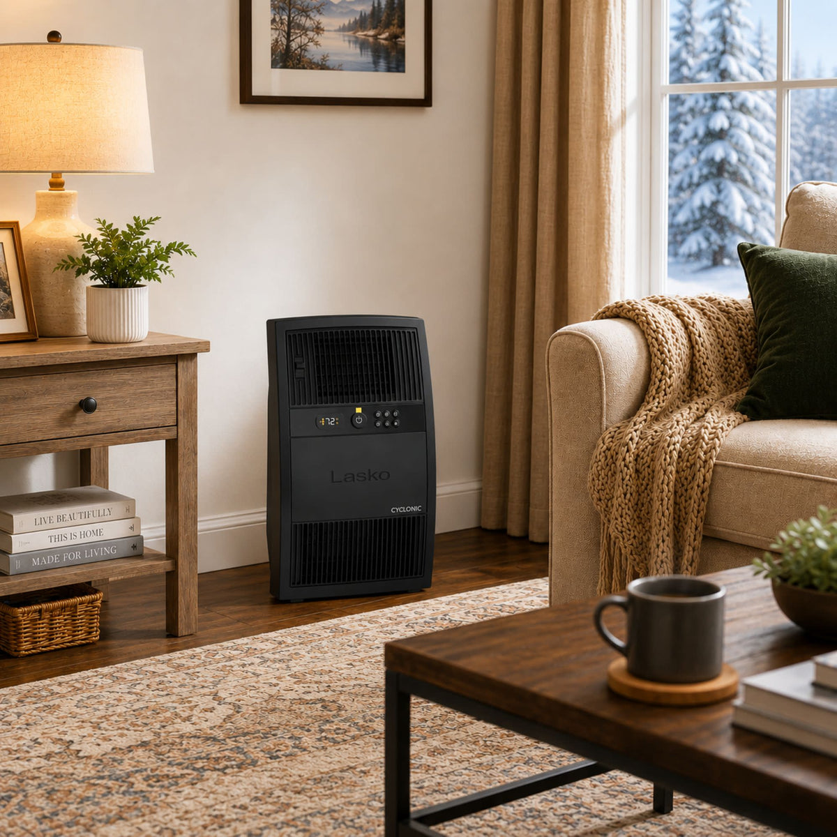 Lasko 20" Ceramic Console Space Heater: 3 Heat Settings, Remote, Timer, Tip-Over Switch, Child Lock, Manual Louvers, Thermostat
