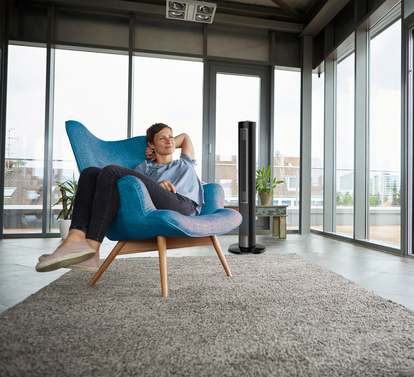 Lasko All Season Comfort Control Tower Fan and Space Heater with Remote Control, FH620, Black