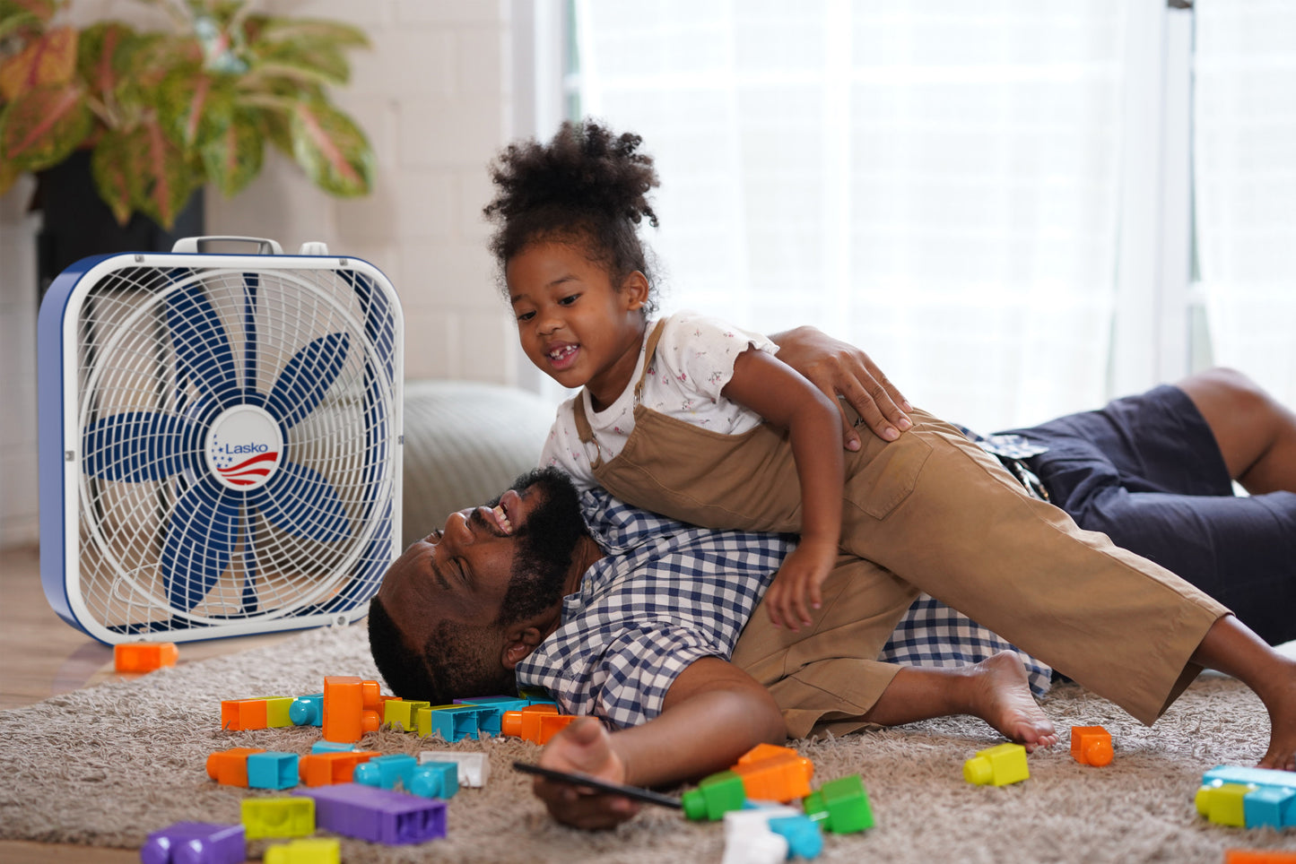 Lasko Limited Edition 20” Box Fan with 3 Speeds, B20610, Red, White & Blue