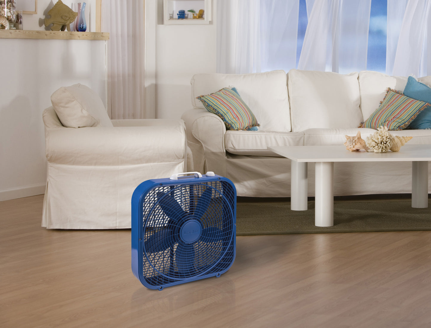 Lasko Cool Colors 20" 3-Speed Box Fan, B20308, Blue