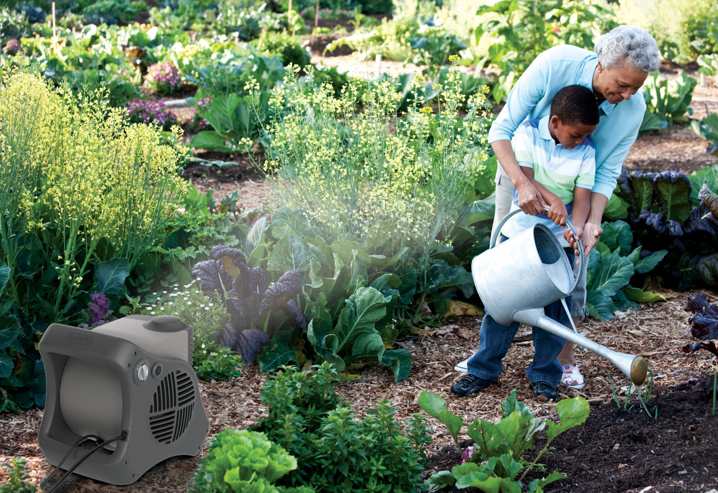 Lasko 15" Pivoting Misto Outdoor Misting Fan with GFCI Cord and 3 Speeds, 7050, Black