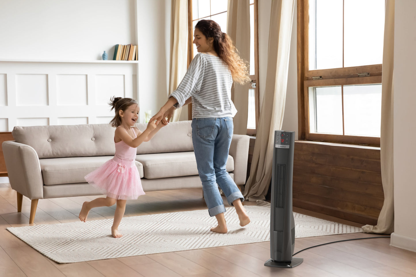 Lasko 32" 1500W Ceramic Tower Heater with Remote Control, CT32791, Black