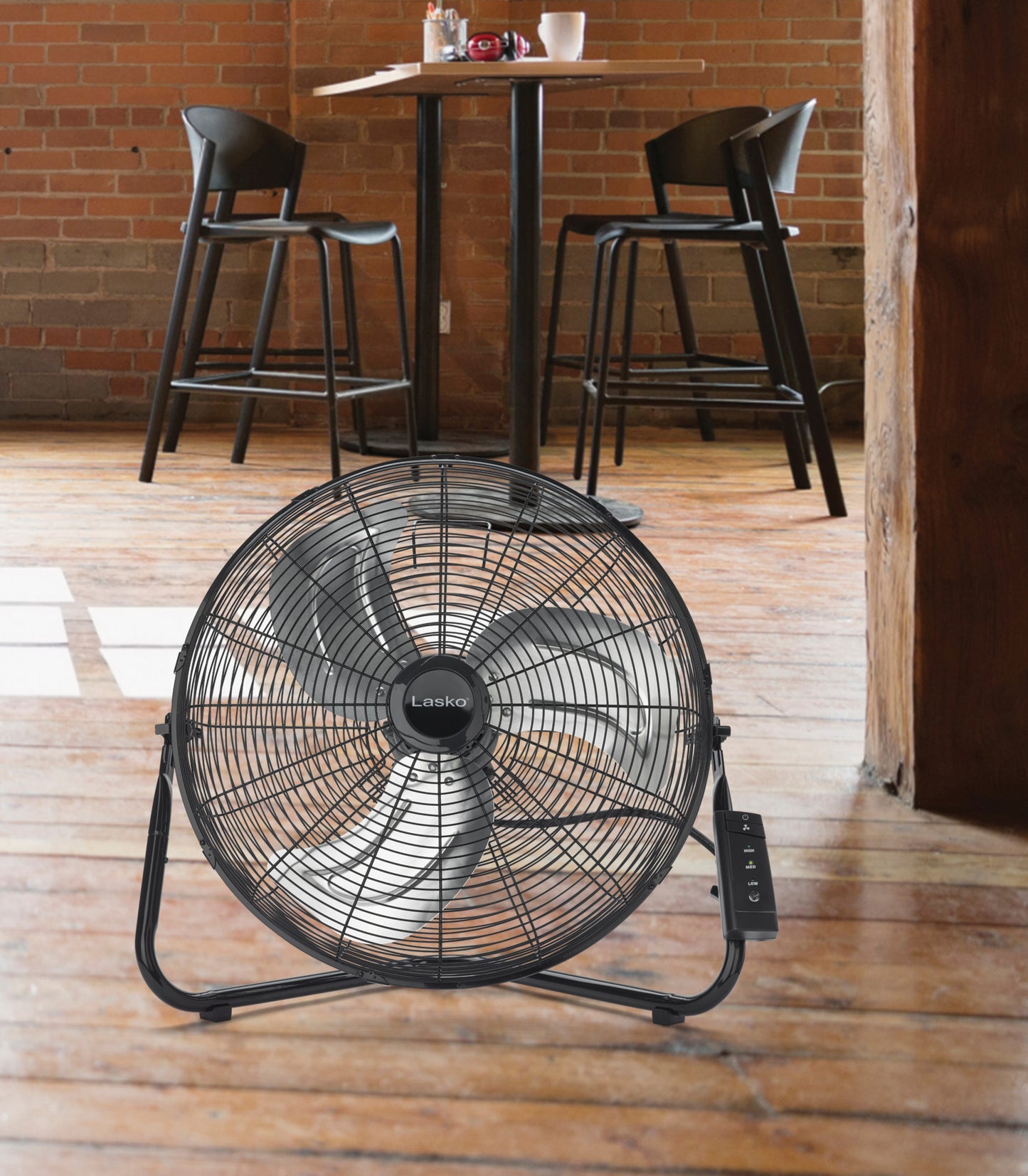 Lasko 20" High Velocity Floor/Wallmount Fan with Remote, H20650, Black