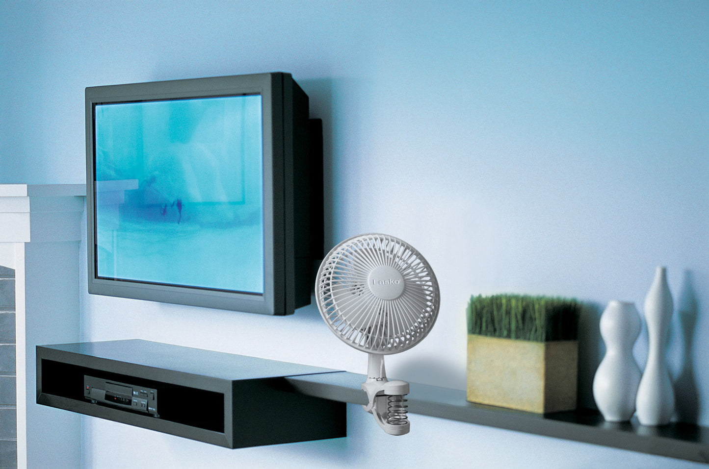 Lasko 6" Personal Clip Fan: 2-Speed, Pivoting, White
