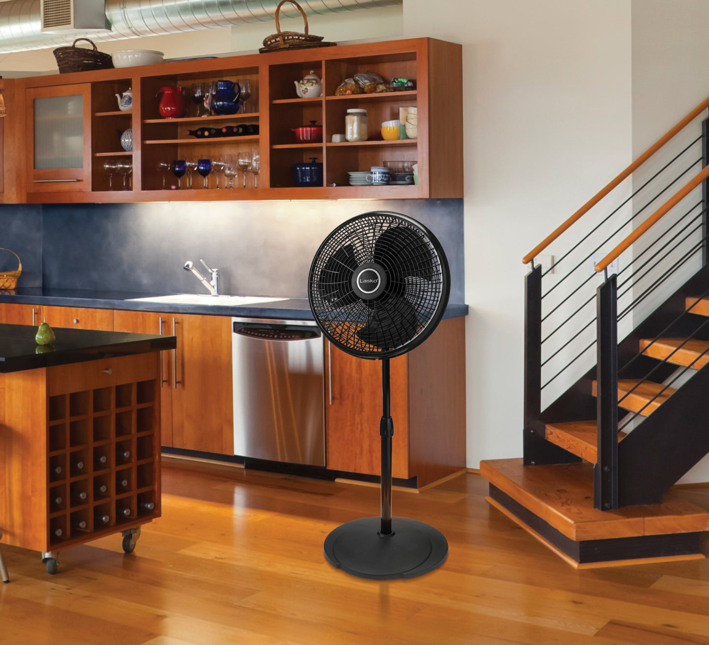 Lasko 16" Performance Oscillating Pedestal Fan with 3 Speeds, 2527, Black