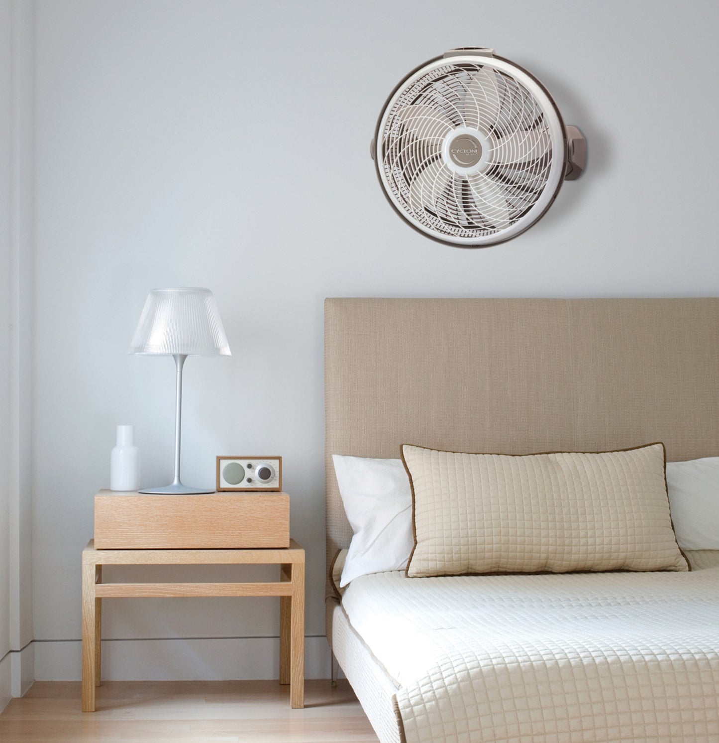 Lasko 20" Cyclone® Air Circulator Pivoting Floor Fan with Remote and Timer, 3542, Gray