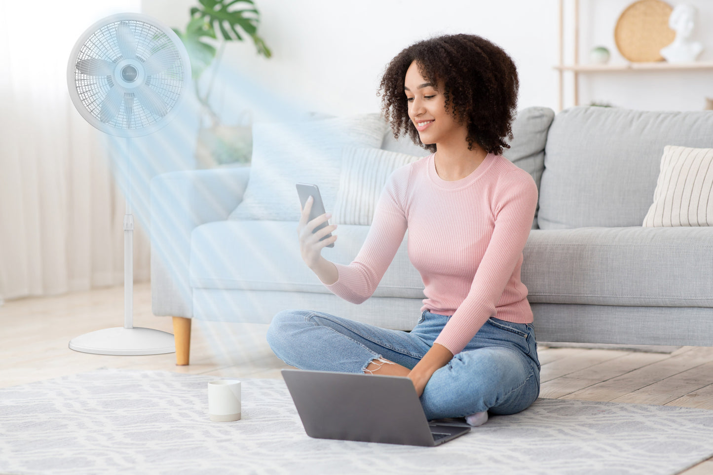 Lasko S18931 Cyclone® 18" Oscillating 3-Speed Adjustable Pedestal Fan, White