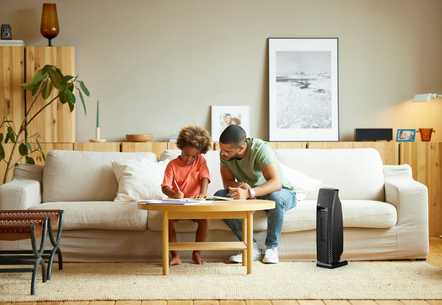 Lasko CT22440 22" Digital Ceramic Tower Space Heater with Remote Control, Black