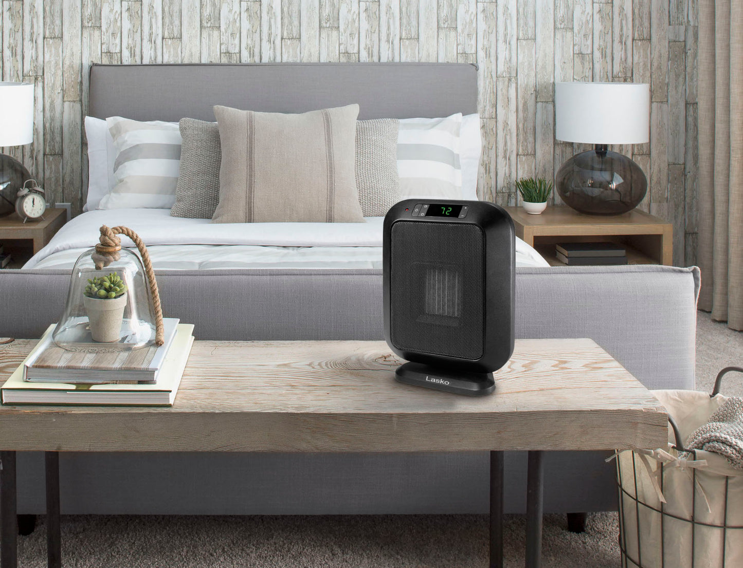 Lasko 15" Electric 1500-Watt Flat Panel Ceramic Heater, 6221, Black