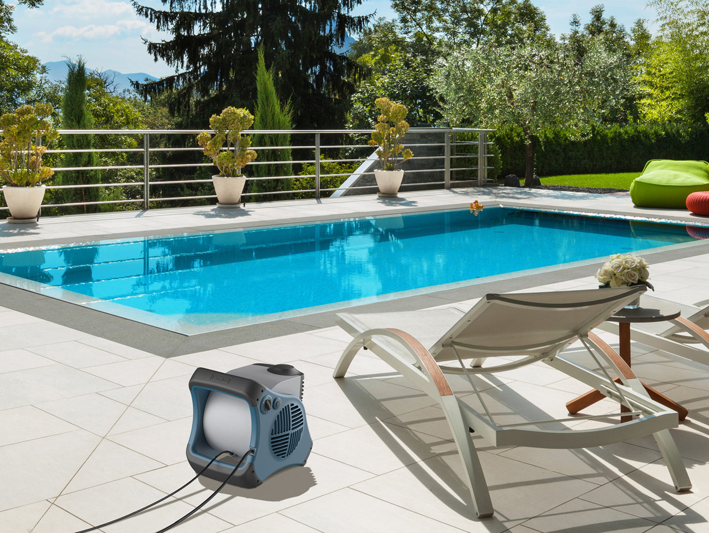 Lasko 15" Pivoting Misto Outdoor Misting Fan with GFCI Cord and 3 Speeds, 7054, Blue