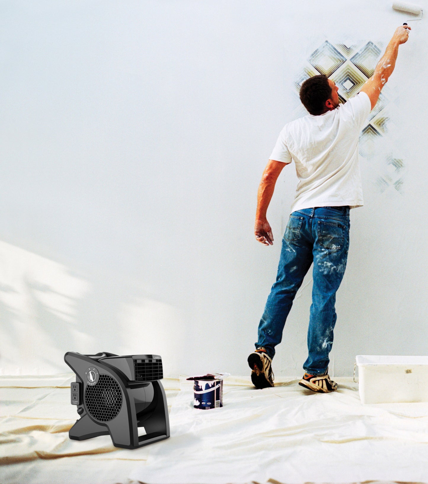 Lasko Pro Performance Pivoting High Velocity Utility Blower Fan with 3 Speeds, U15617, Black