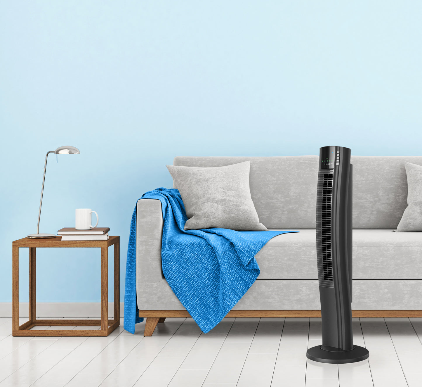 Lasko Wind Curve with Ionizer 5-Speed Tower Fan with Remote Control, T42915, Black