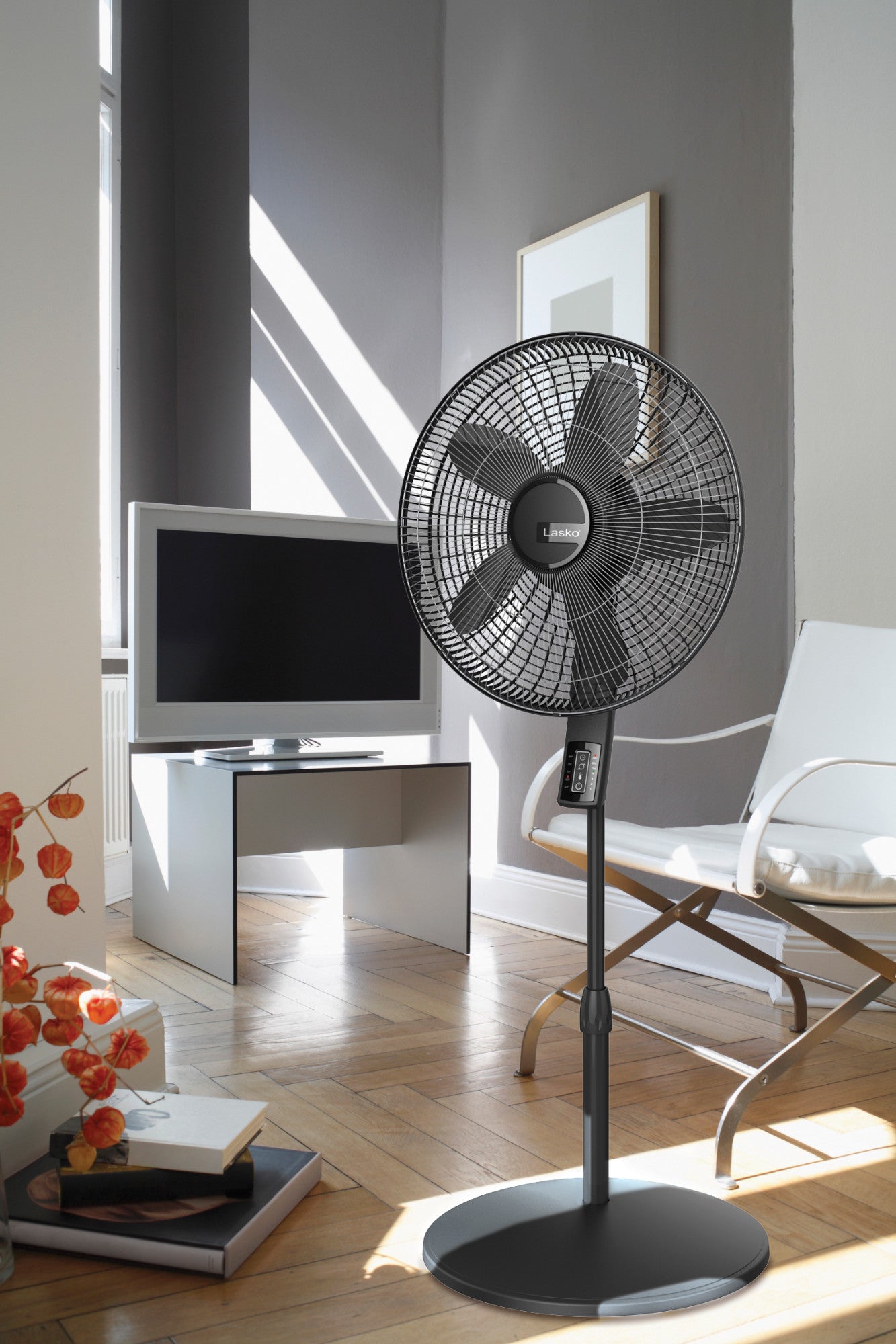 Lasko 18" Elite Collection 4-Speed Pedestal Fan with Remote, S18610, Black