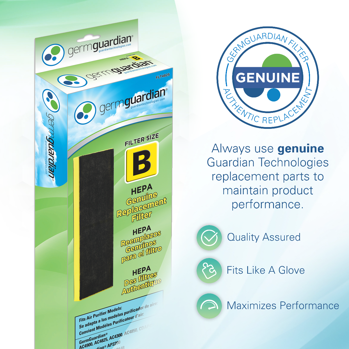 Germguardian flt4825 air purifier hepa replacement store filter b