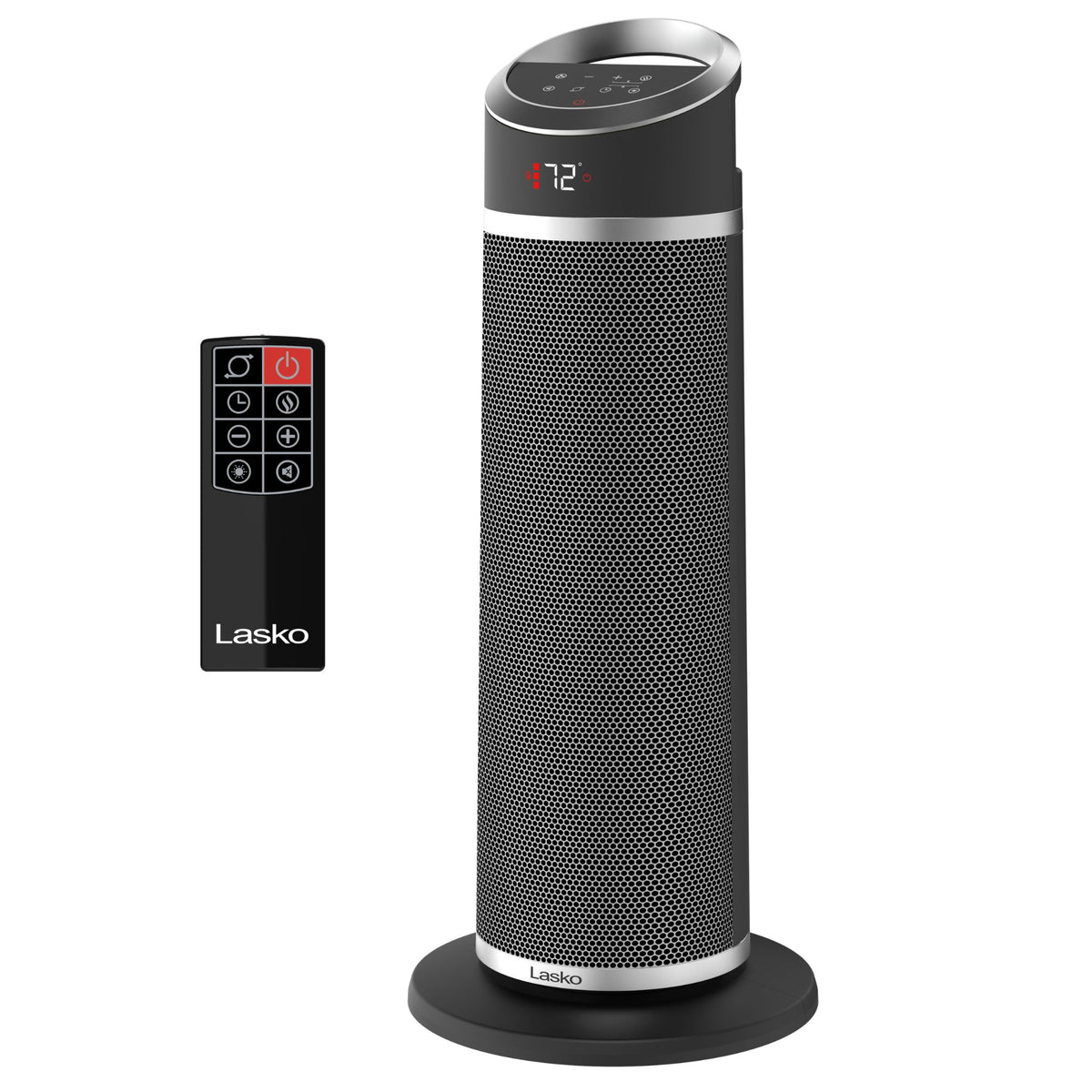 Lasko Halo 22" Ceramic Tower Space Heater: Oscillating, 3 Heat Settings, 2 Fan Modes, Remote, Timer, Tip-Over Switch, Child Lock, Thermostat