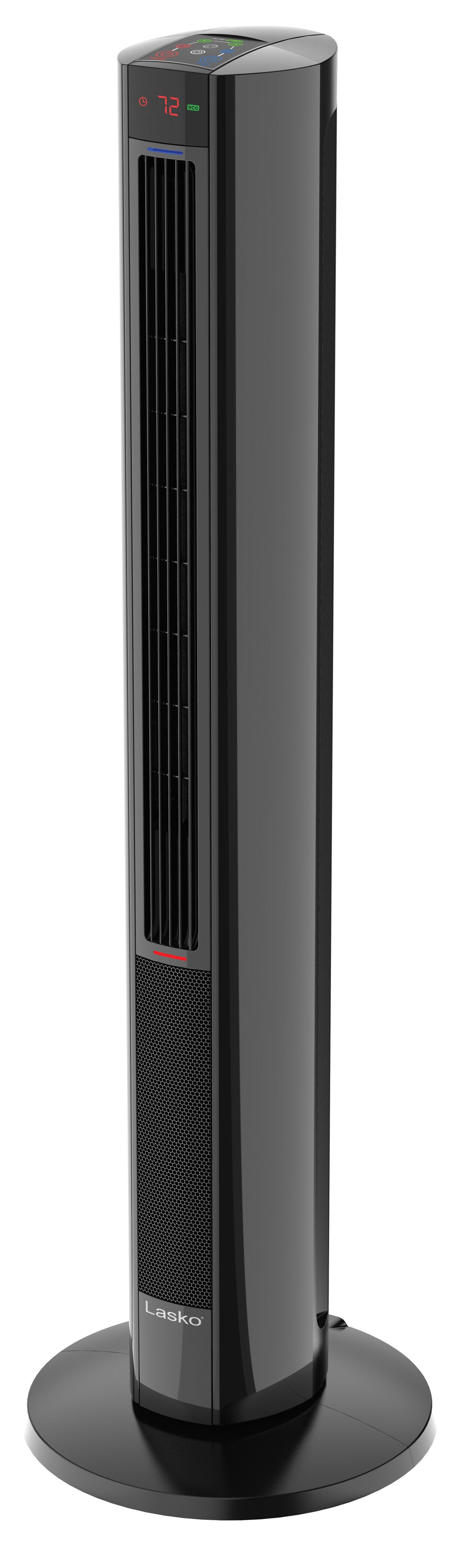 Lasko DUO Comfort 42" Tower Fan and Ceramic Space Heater: Oscillating, 3 Heat Settings, 4 Fan Speeds, Remote, Timer, Tip-Over Switch, White