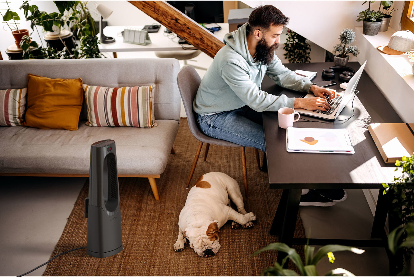 Lasko CW100 1500W Bladeless Tower Heater with Remote Control