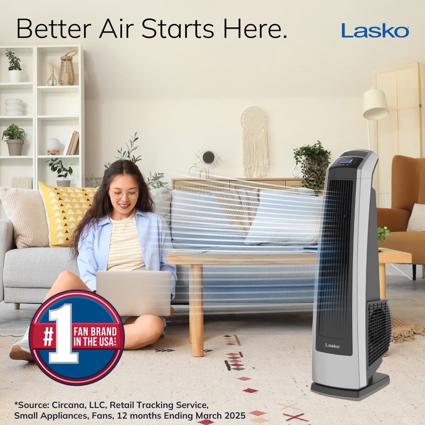 Lasko U35120 Oscillating High Velocity Fan with Remote Control