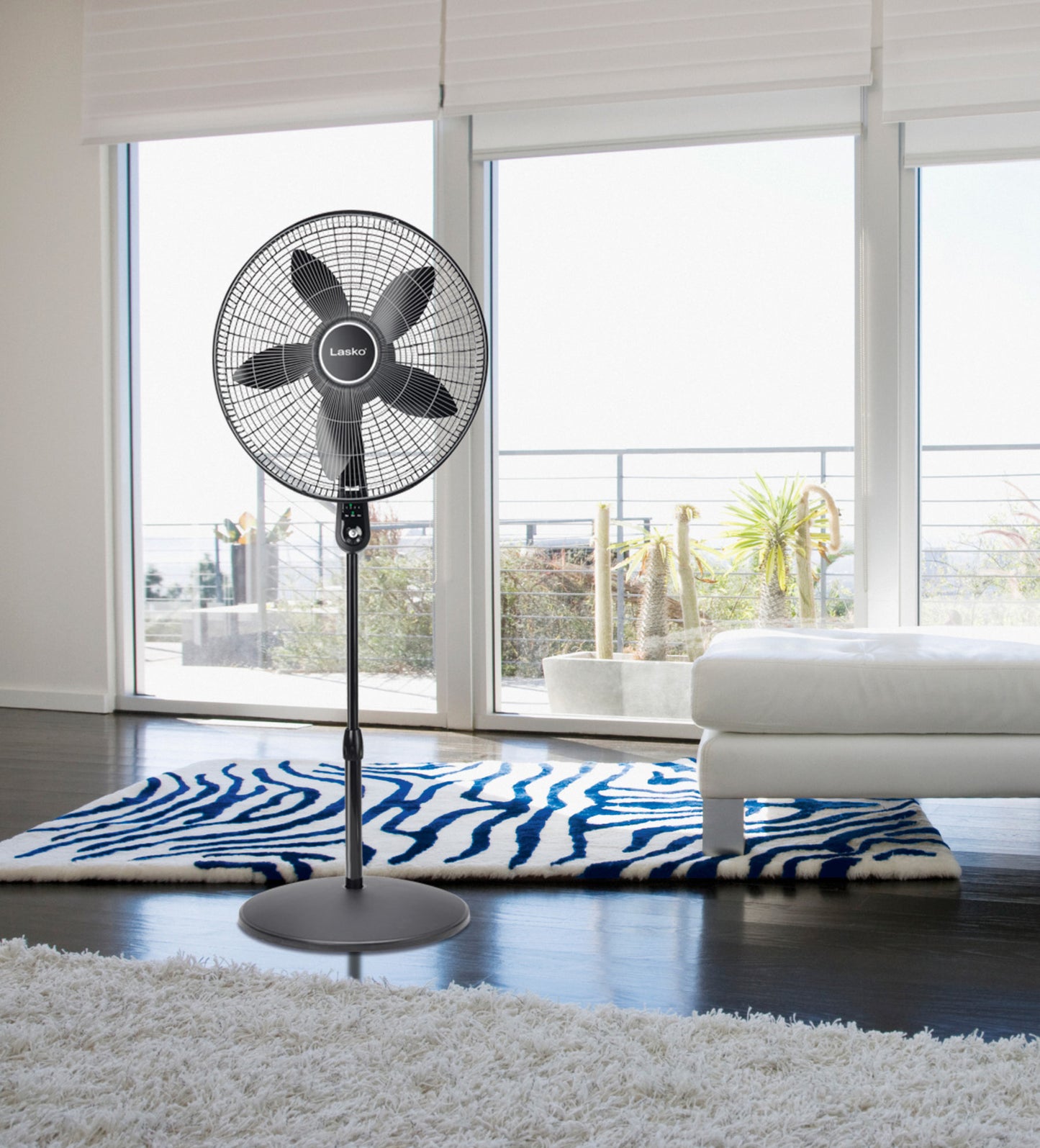 Lasko 20” 4-Speed Pedestal Fan with Remote Control, S20610, Black