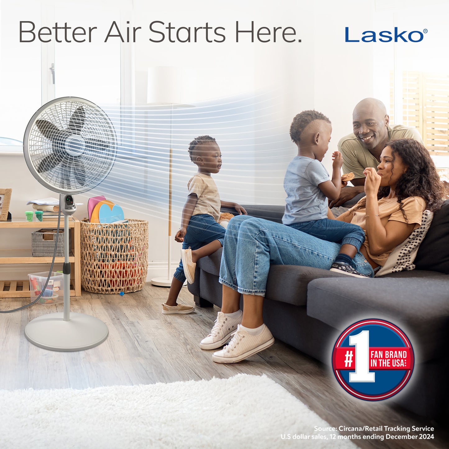 Lasko 18" Cyclone 3- Speed Pedestal Fan with Remote, 1885, White