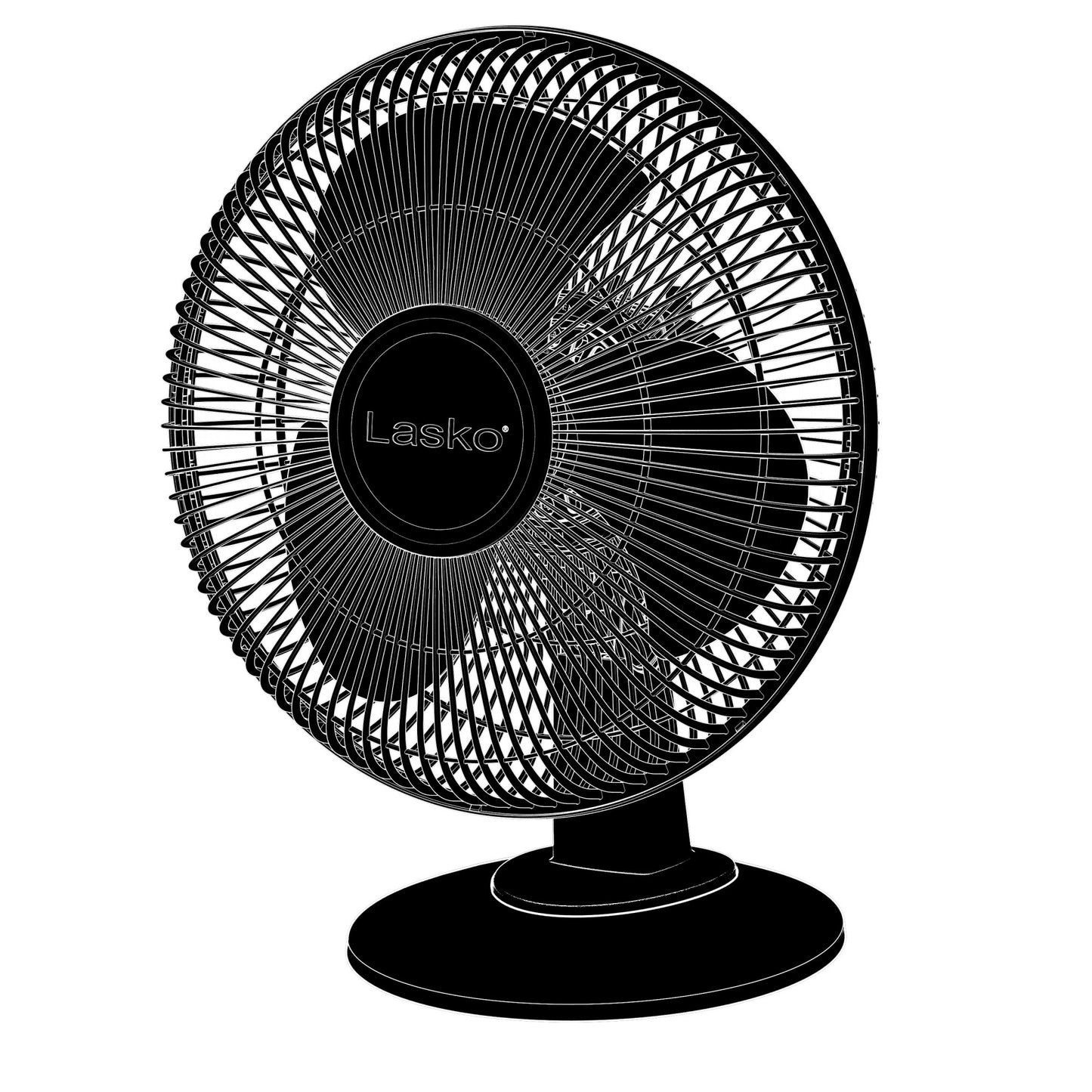 Lasko 12" 3-Speed Oscillating Table Fan with Tilt-back, 2017, Black