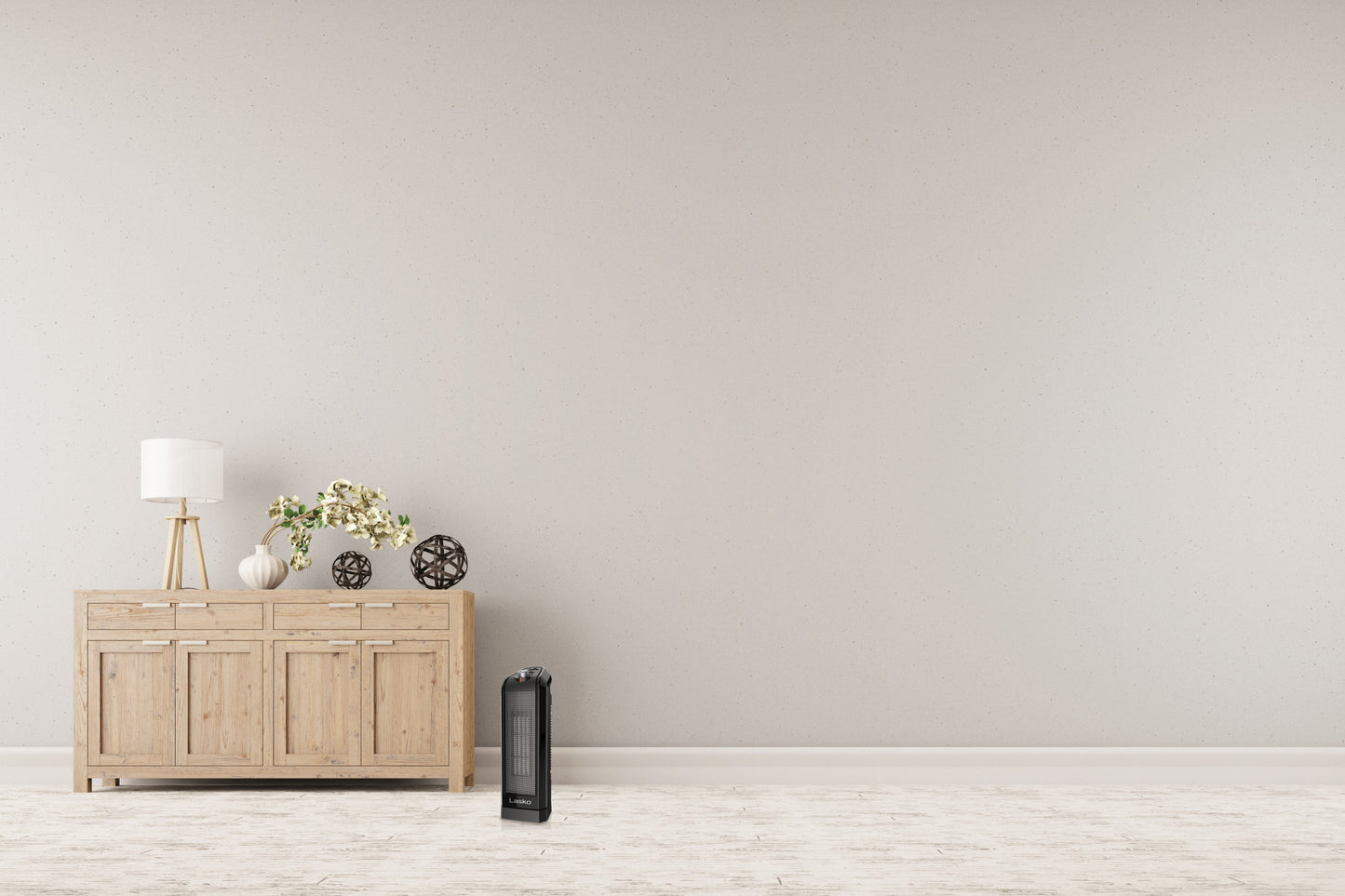 Lasko 1500W Oscillating Ceramic Tower Space Heater, CT16450, Black