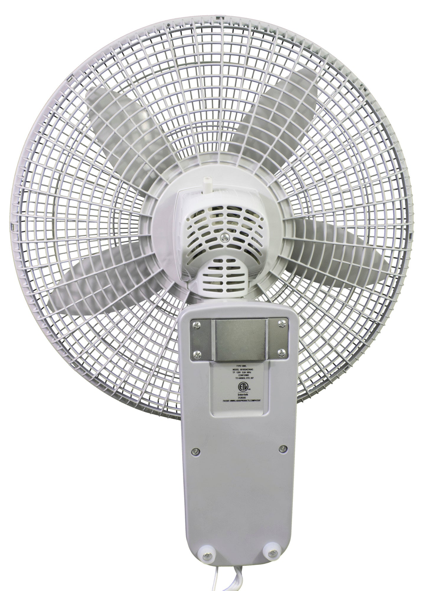 Air King 18" 1/20 HP Commercial Grade Wall Mount Fan (3-speed, manual, white)