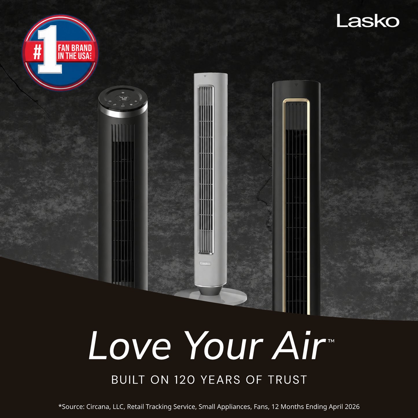 Lasko Pinnacle 40" DC Tower Fan: Oscillating, 12-Speed, Remote, Timer, Gray