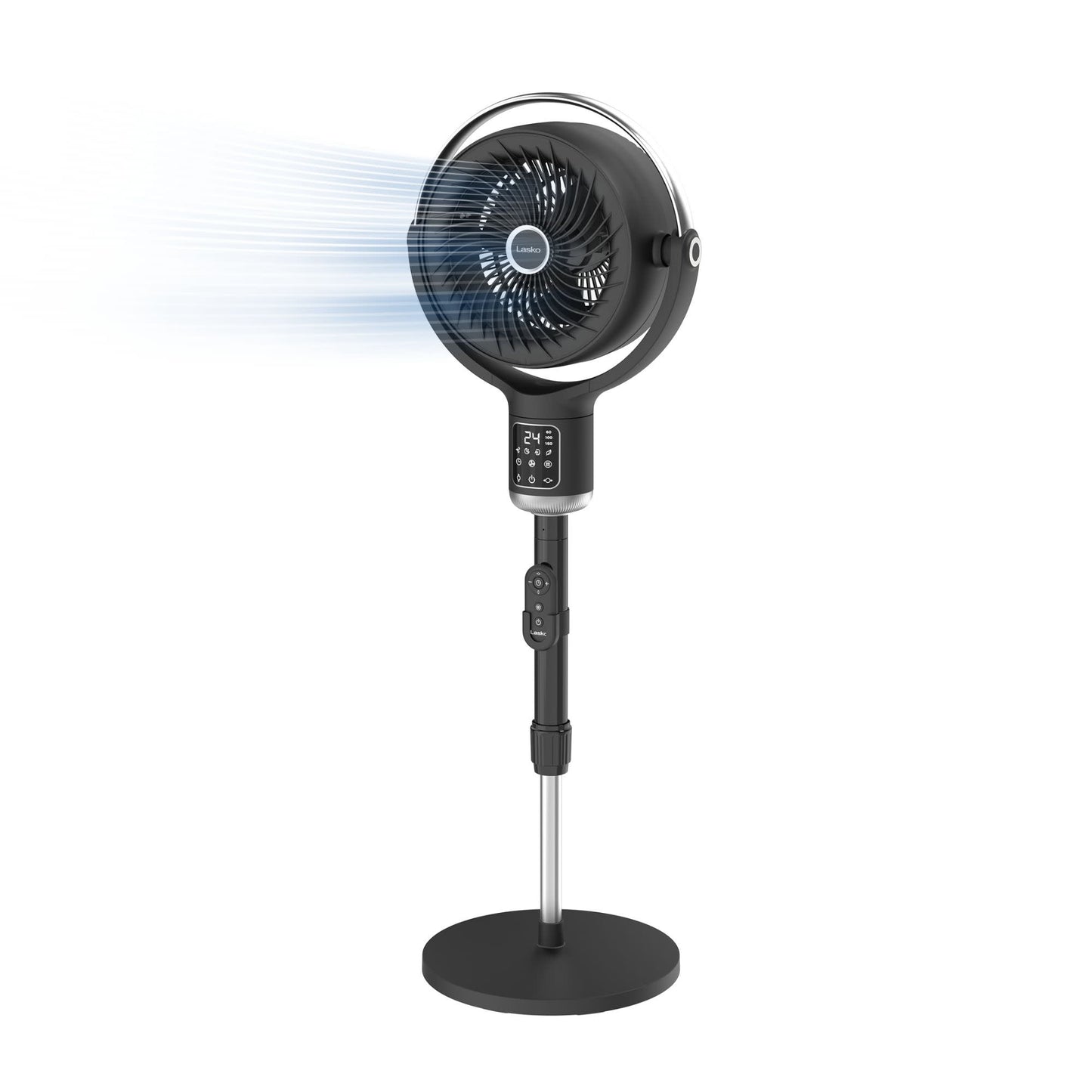 Lasko APDC302 Whirlwind Orbital Motion 24-Speed Pedestal Fan with Remote: Black