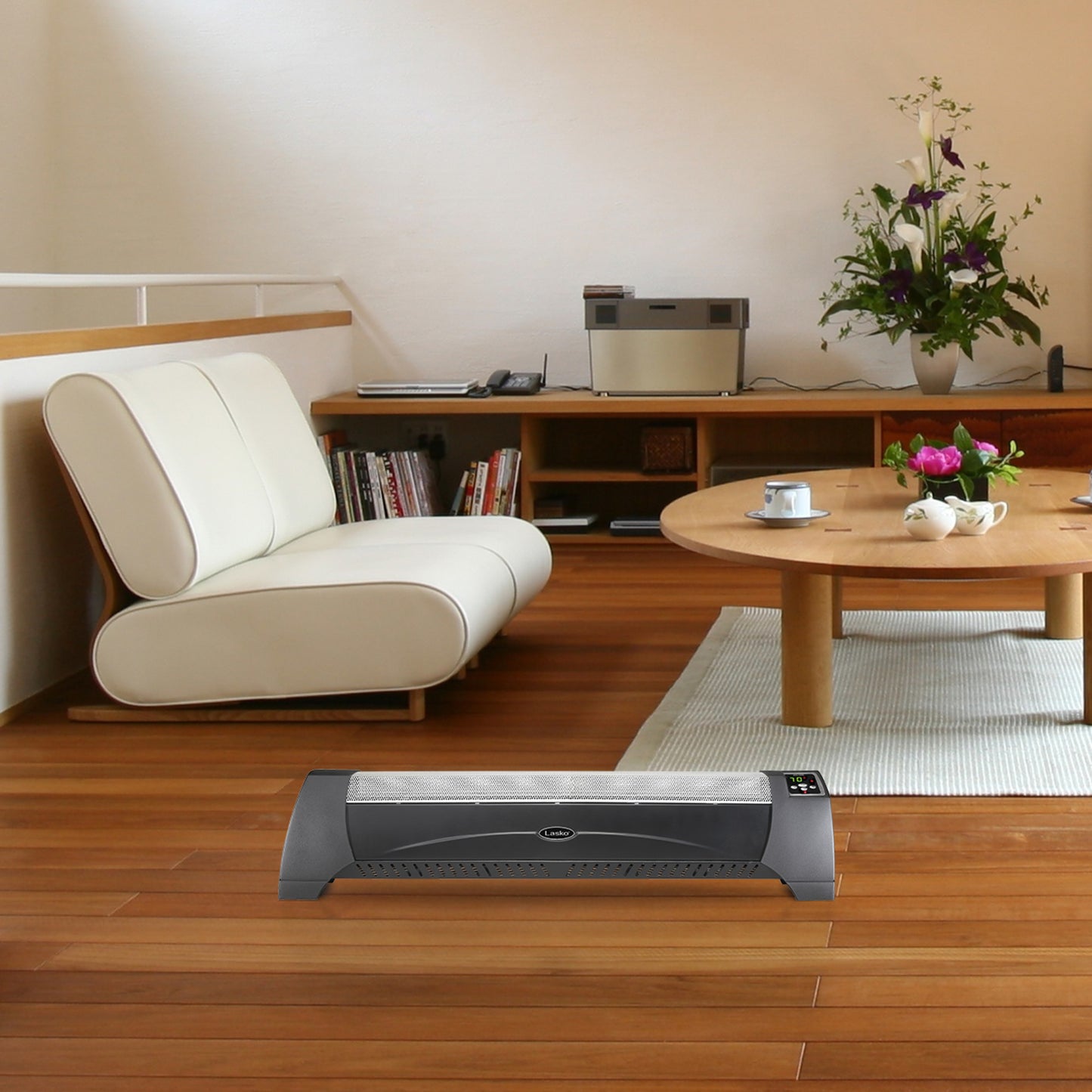 Lasko Low Profile Silent Room Space Heater, 5624, Black